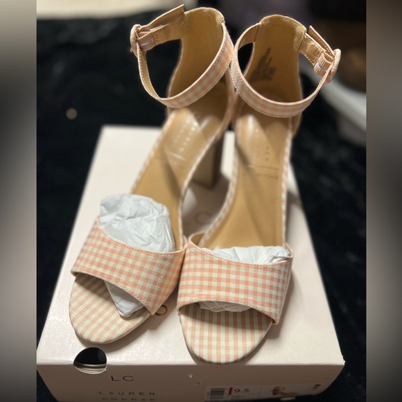 🖤💕NEW IN BOX- LC Lauren Conrad Amberr Women's Block Heel Sandals SZ 9 1/2💕🖤 - Picture 2 of 9